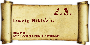 Ludvig Miklós névjegykártya