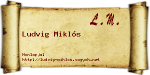 Ludvig Miklós névjegykártya